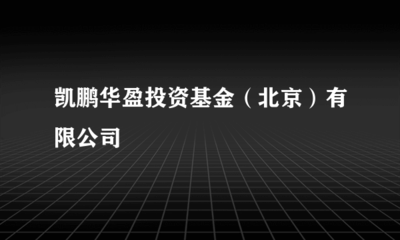 凱鵬華盈投資基金（北京） 專注非證券業(yè)務(wù)的投資管理模式解析